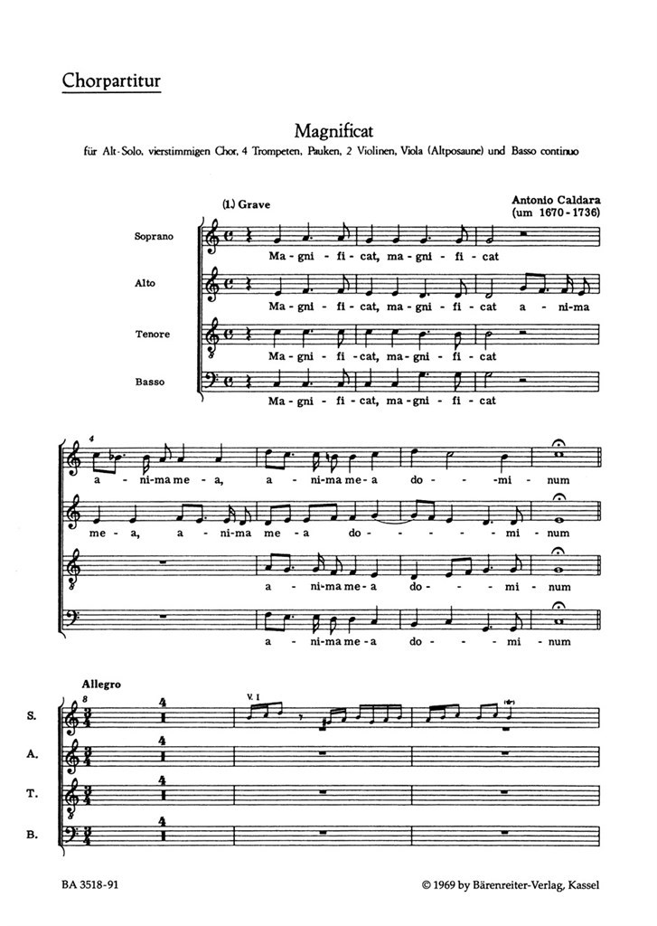 Magnificat C-Dur - Lobgesang der Maria